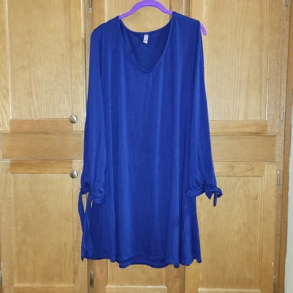 Goory blue split sleeves dress - Picture 3 of 10